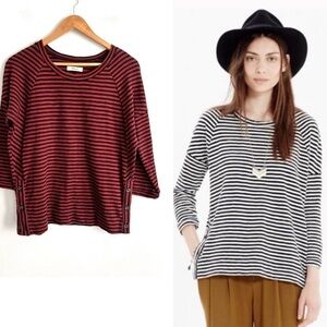 Madewell Cotton striped button side Loose Fit Shirt